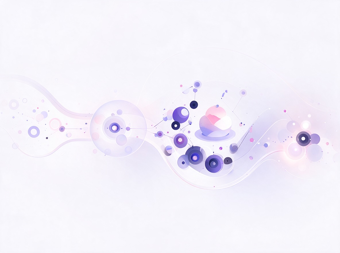 Abstract connected data points illustrating a digital customer journey