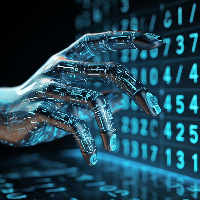 Robot Hand reaching over data